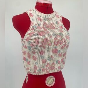 2FOR$20 Zara Floral Cottagecore Chunky Cropped Sweater Top